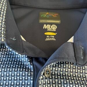 Greg Norman Collection Men's Navy and White Geometric Shirt